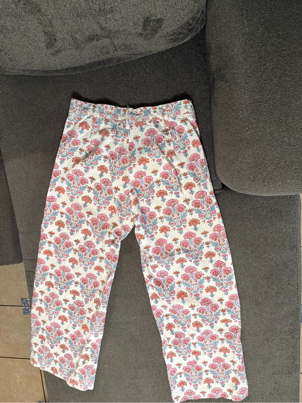 Floral  Pants - Pink & Blue Floral Print